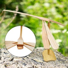 Bamboo Dragonfly Hand Rub Toys Flying Helicopter Toy for Patio Lawn School