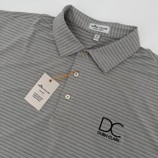 Peter Millar Polo Shirt Mens XL Gray Summer Comfort Golf Embroidered Logo