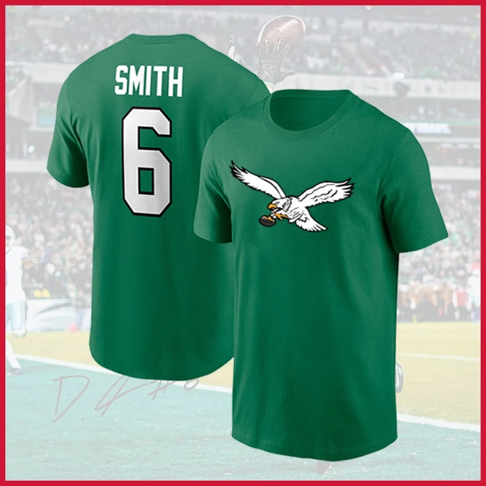 DeVonta Smith #6 Philadelphia Eagles 3D T-Shirt with Player Name & Number Logo for Fans