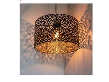 Ceiling Light Geometric Openwork Black and Gold Modern Style