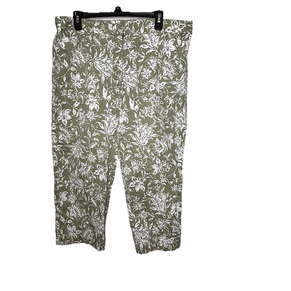Pantalones Capri Briggs Talla 18 Verde Floral Cintura 36 L 31 Algunos Usan Imagen 2 Foto 3 de 4