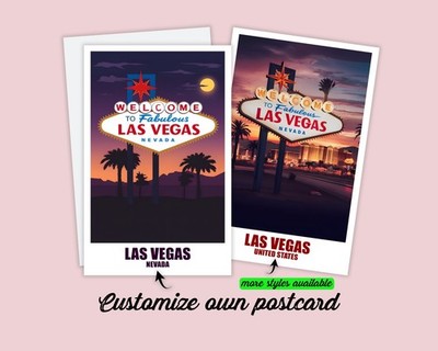 Las Vegas Nevada Postkarte & Poster Amerika USA Karte Reisekarte Geschenkkarte