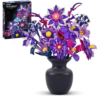 Gothic Flowers Bouquet Building Set for Adults, Artificial Flower Compatible wit