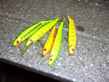 B631 rebel stick bait fishing lure lot orange & green diamond fastrac divers