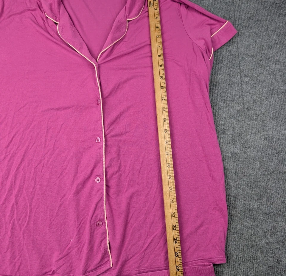 Conjunto de pijama Nordstrom para mujer XL rosa pantalones cortos con botones modal cómodo rosa preppy Foto 4 de 4