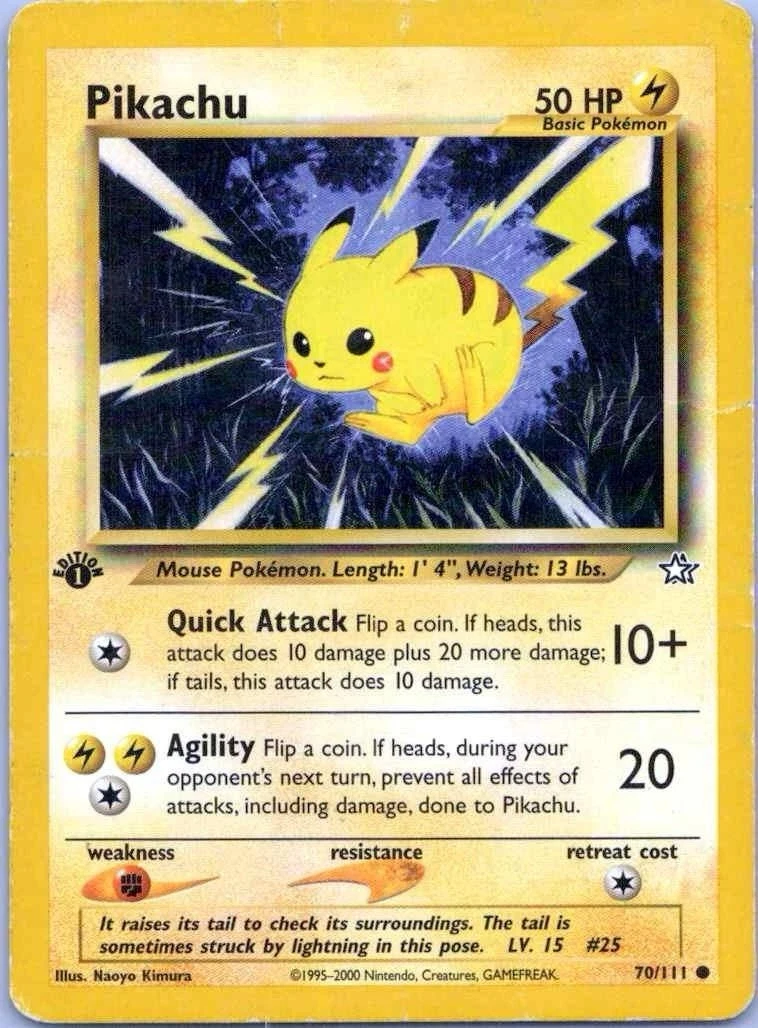 Pikachu Pokémon TCG Neo Genesis Individual Collectible Card Game