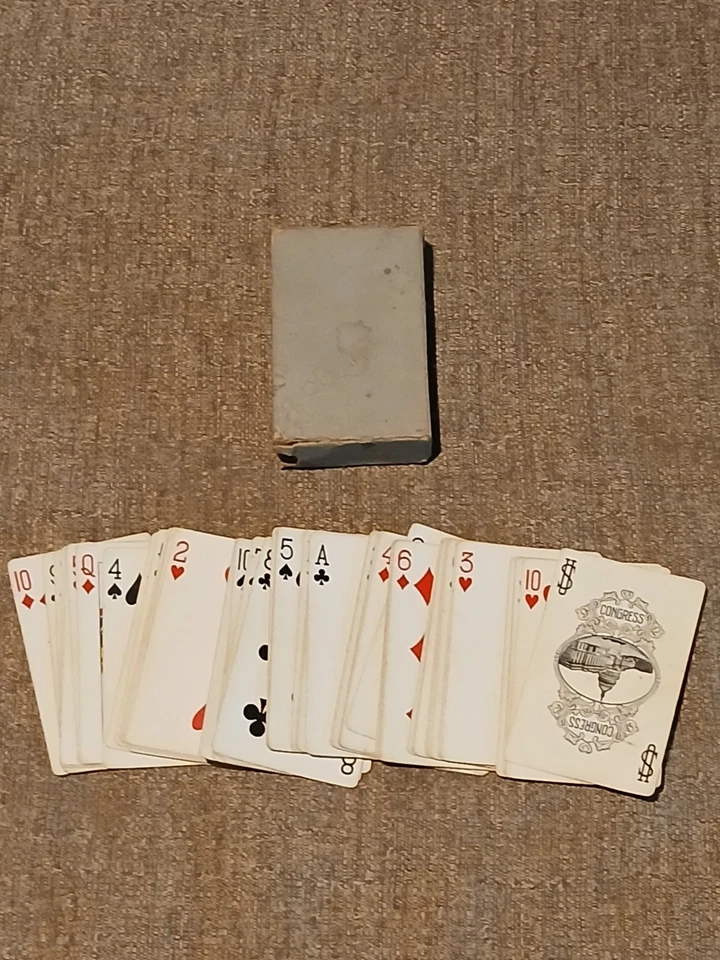 Cartas de baralho de pôquer vintage do Congresso. "RARO"  - Imagem 2 de 4