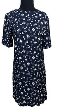 Reformation Beth Dress Blue Floral Mini Keyhole Button Back Shift XS Moody