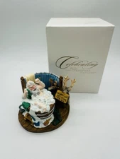 Vintage Christmas Around The World Time To Go Santa Incense Burner in Box