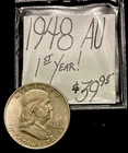 1948 Franklin Silver Half Dollar Coin (AU) 1st Year Issue! ENN Coins