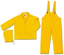 MCR Safety Unisex Waterproof Yellow Rain Suit (Jacket, Hood, & Bib Pants) - 2003