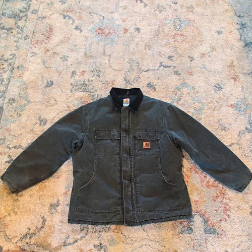 VTG Carhartt C26 MOS Sandstone Canvas Lined Arctic Jacket Mens XL Moss Green - product listing photo