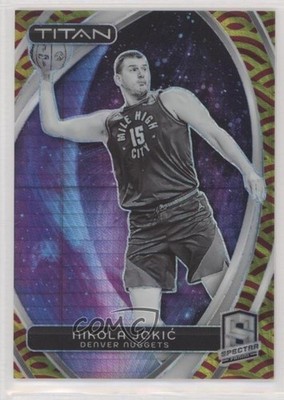 2023 Panini Spectra Titan International Red & Yellow Prizm /49 Nikola Jokic 2s2