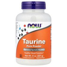 Now Foods Taurine Pure Powder 8 oz 227 g GMP Quality Assured, Vegan, Vegetarian
