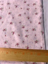 Vintage cotton polyester blend fabric/pink floral on very light pink 34" x 44"