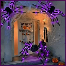 8 Modes Halloween Spider Web Lights Glow Waterproof LED Spider Net Triangle