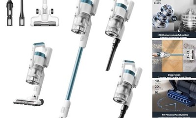 RapidClean Pro Cordless Stick Vacuum Cleaner   Lightweight 5.3 NEC280TL Blue