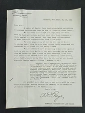 1904 antique GENERAL ELECTRIC harrison nj EDISON LAMP FRAUD injunction LETTER