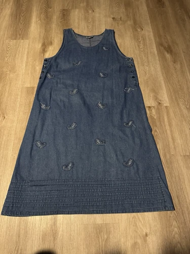 VETEMENTS Abito donna vintage Jane Ashley maxi blu denim senza maniche
