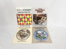 Stained Glass Pattern Books Lot of 4 Art Deco Birds Flowers Boxes Eaton Welch
