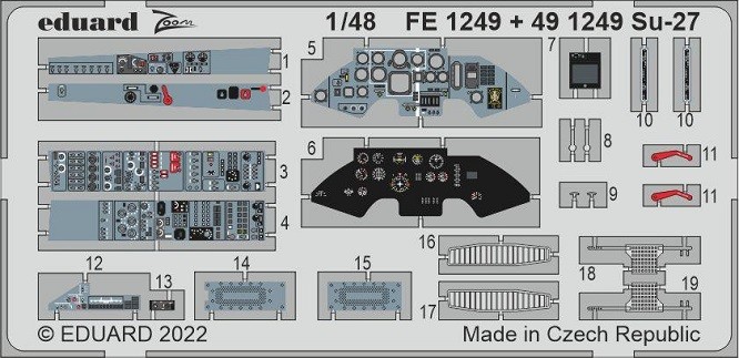 Eduard Accessories FE1249 - 1:48 Su-27 for Great Wall Hobby- New