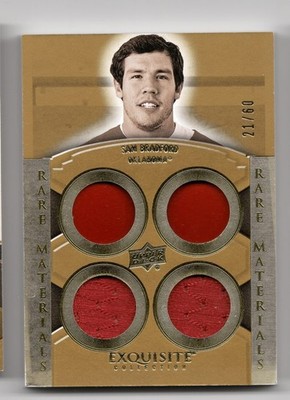 2010 Exquisite Rare Materials ERM-SB Sam Bradford Oklahoma Quad Jersey 21/60