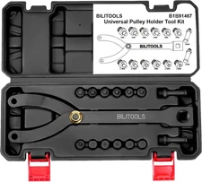 BILITOOLS 15PCS Universal Pulley Holder Tool Kit, 1/2-inch drive Black