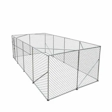 10x20ft Weatherproof Dog Enclosure Resilient Chain-Link Design