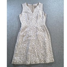 Banana Republic Womens Dress Sz 2 Beige Linen Blend Sleeveless A Line Work