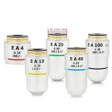 195 Half-Plan Achromatic EA4X10X20X40X100X Objective for Biological Microscope 