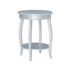 Furniture Round Shelf, Silver Table, 18 x 24 x 18