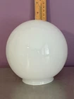 Vintage 6" Round Ball White Heavy Glass Globe Lamp Light Shade 3 1/4” Fitter (2)