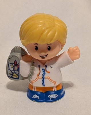 Fisher Price Little People Boy w Backpack White Hoodie Figure DJB52 2016 Eddie 