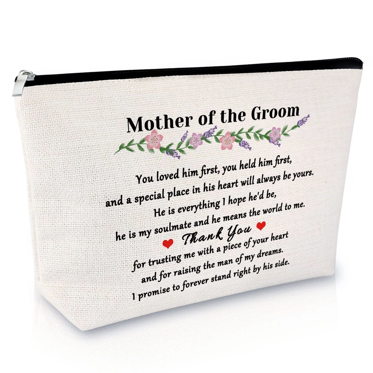 Makeup Bag Mother of the Groom Cosmetic Travel Pouch Wedding Gift – Floral