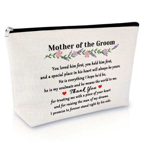 Makeup Bag Mother of the Groom Cosmetic Travel Pouch Wedding Gift – Floral
