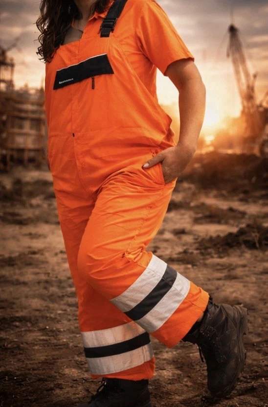Kishigo Outerwear High-Visibility SAFETY ORANGE & REFLECTIVE OVERALL BIBS 4X-5X - product detail image 3