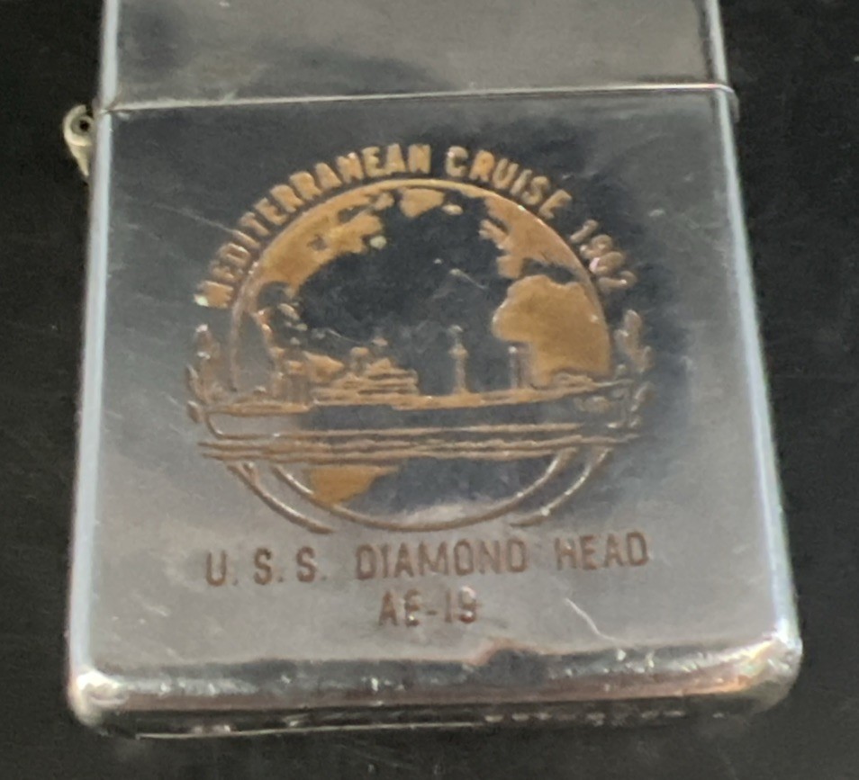 1962's NAPA・VINTAGE ・ZIPPO Vintage US Navy 1962 Zippo Lighter - USS Diamond Head AE 19 - Slim