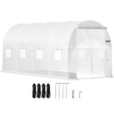15x6.5x7ft Hoop Greenhouse Industrial Grade Steel 8 Side Ventilation