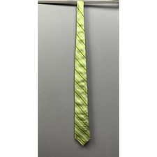 NWT Tommy Hilfiger Men's 3.5" Width 100 Silk Neck Tie Green/Navy Stripe Combo