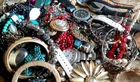 4 Pounds Costume Lot Brooches Old Watches Earrings Etc