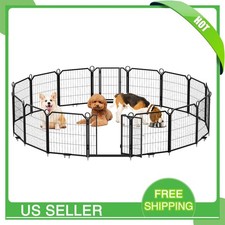 24 Inch Height 16 Panels Indoor  Outdoor Portable Pet Fence Angled Pet Fence