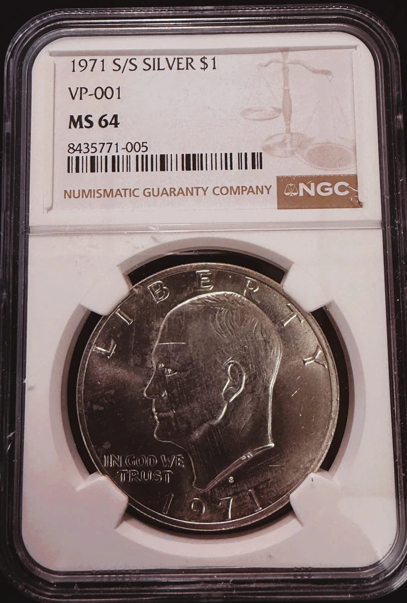 Silver MS 64 Graded 1971 Eisenhower Dollars (1971-1978) for sale