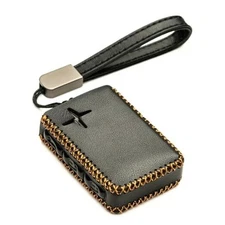  Leather Remote Key Fob Cover Case Protector Holder Compatible 4 Buttons Black