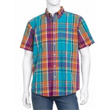 Cremieux Classics Plaid Button Front Shirt Men  s Large Multicolor Cotton