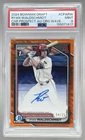 Ryan Waldschmidt 2024 Bowman Chrome Orange Wave Refractor 1st RC Auto 4/25 PSA 9