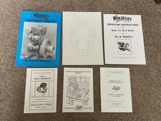 Wolseley Stationary Engine Book D W Edgington plus other manuals Lister WICO