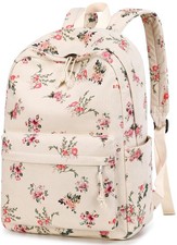 Corduroy Flower School Backpack for Teen Girls Women Laptop College Bookbag
