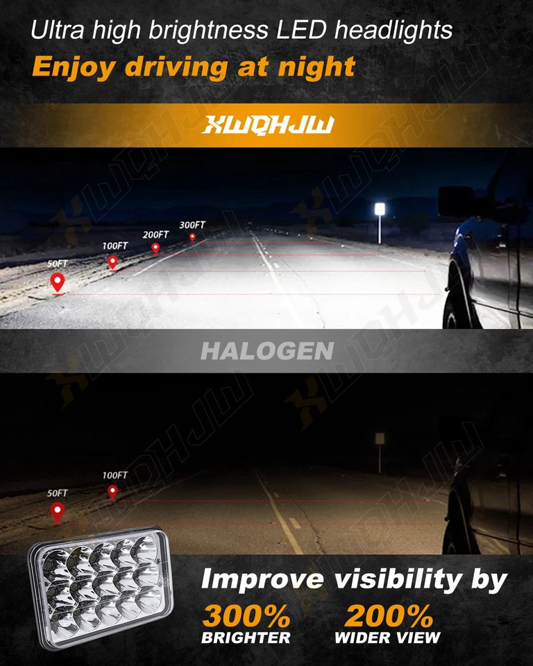 Faros LED altos/bajos de 4x6"" para Chevrolet K1500·K2500 K3500 1988-1991 4 un. Foto 2 de 4