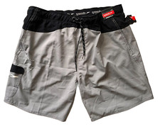 NEW Speedo ECO Men's 2XL Gray Black Swim Trunks w/ Pockets 4-Way Stretch Beach