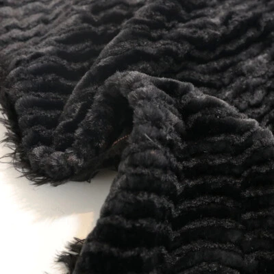 TOLKO STOFFE 50cm schwarzer Kunstfell Stoff Webpelz Decke Jacke Mantel Kunst-Pelz Fell Plüsch
